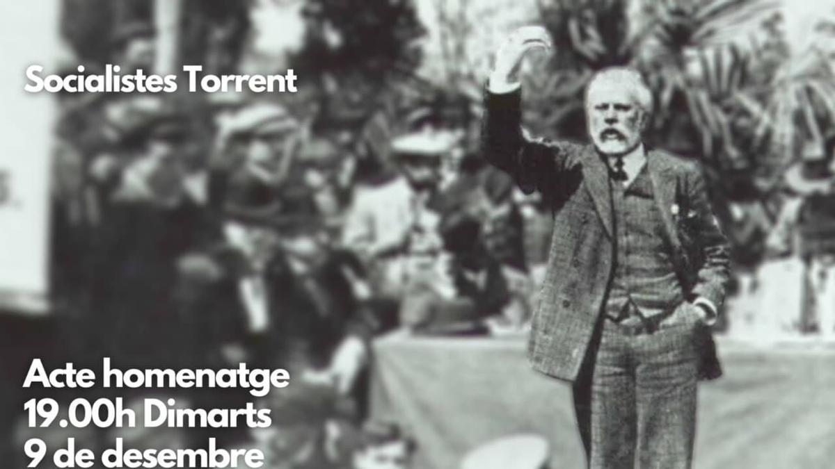 Cartel del centenario del nacimiento de Pablo Iglesias.