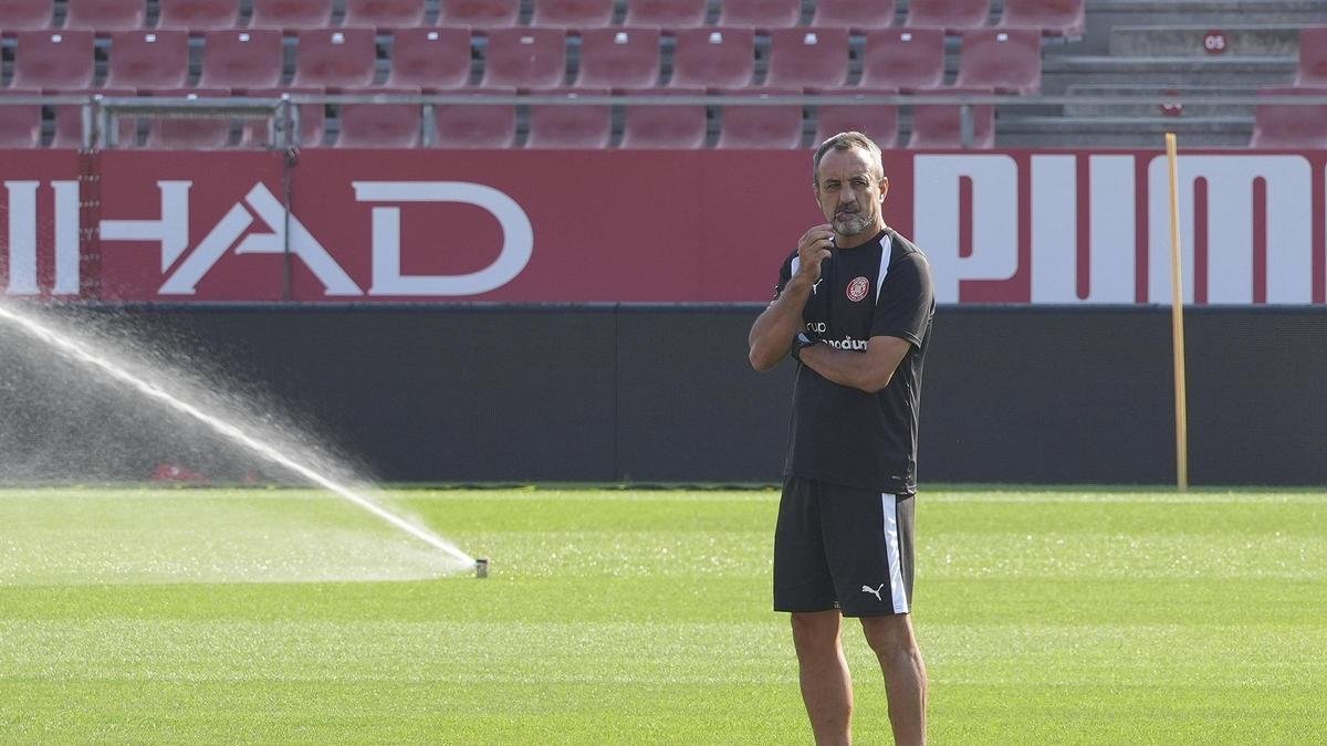 Quique Álvarez, a l'estadi de Montilivi.