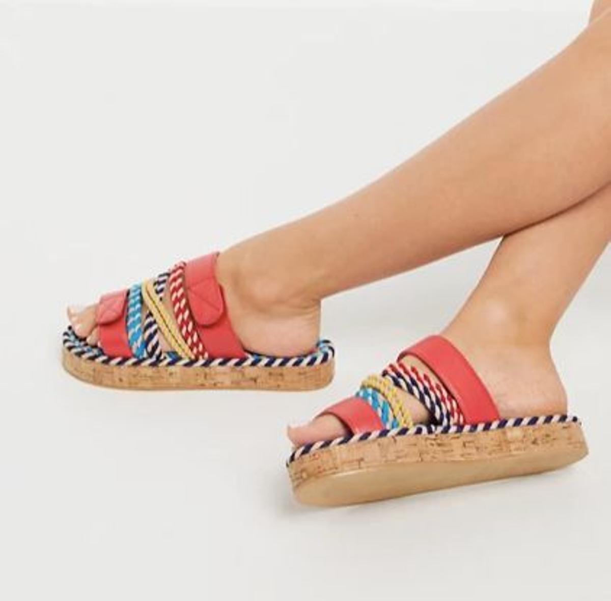 Mules gruesas con cuerda multicolor Fiesta Premium de ASOS DESIGN