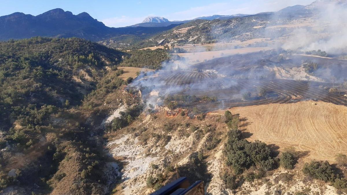 Incendio en Roda de Isábena, en la comarca de la Ribagorza.