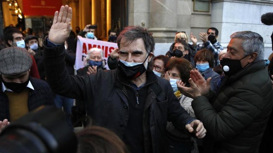 Cuixart a su salida de un acto unitario de partidos independentistas.