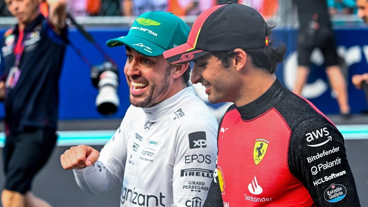 Fernando Alonso y Carlos Sainz en el GP de Miami 2023