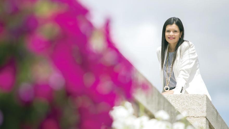 Nidia Arévalo, en el Camino de Santiago a su paso por Mos. // D.P.