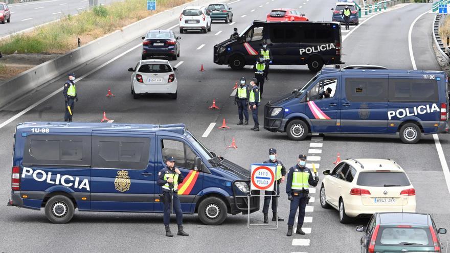 Control de la policía en Madrid.