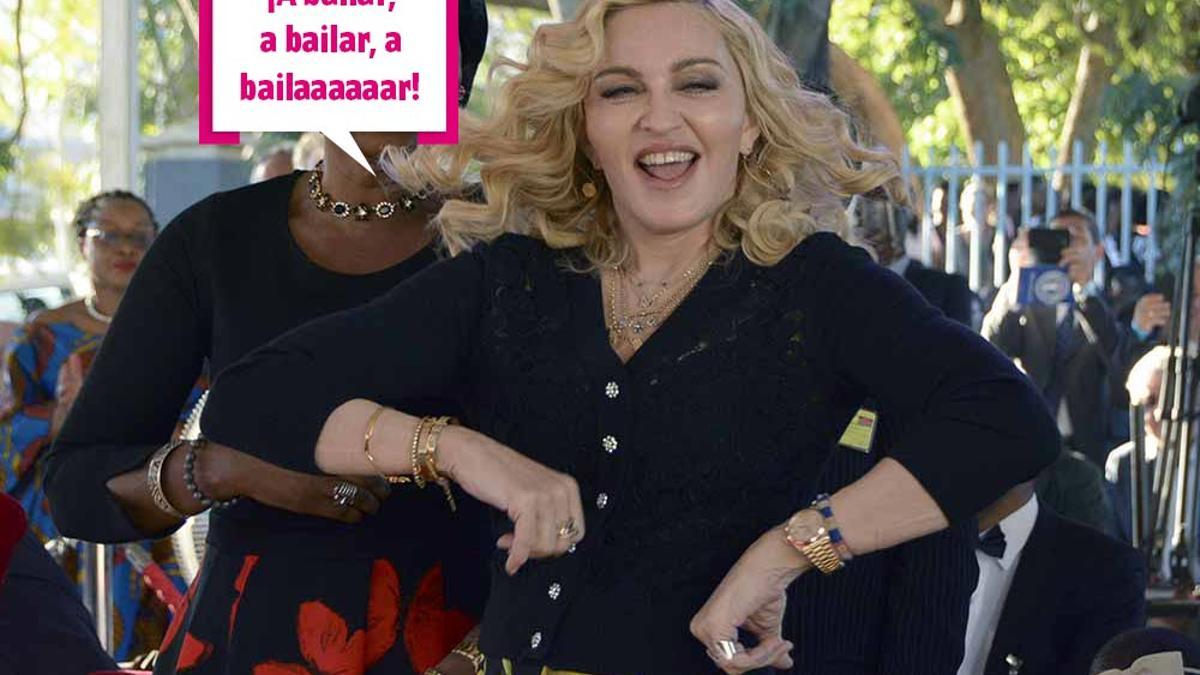 Madonna durante un viaje a Malawi