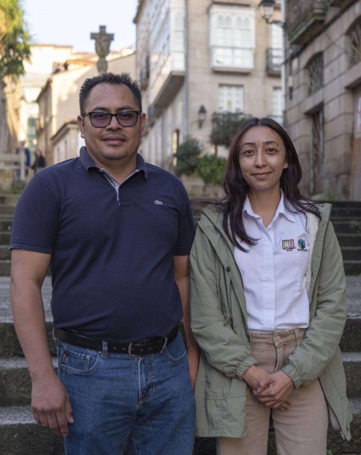 Nery Sánchez y Claudia Jiménez, en Ourense.