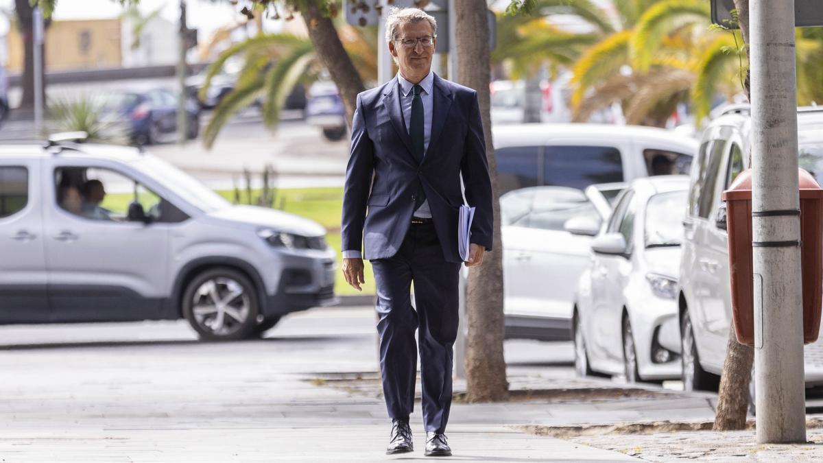 Alberto Núñez Feijóo, este martes, en Canarias.