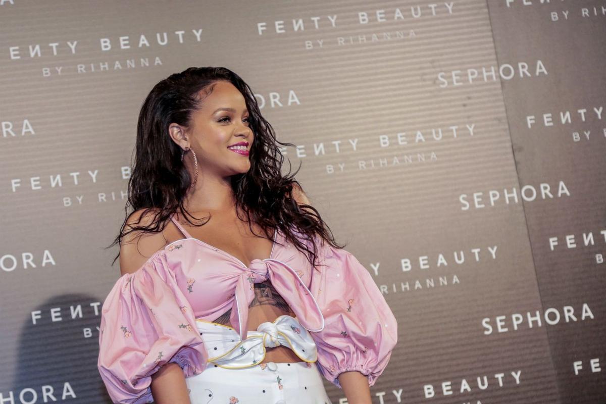 Rihanna en la presentación de Fenty Beauty en España