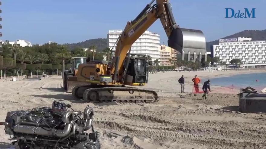 Nach einem Jahr: Gestrandete Graffiti-Yacht von Playa Son Maties abtransportiert