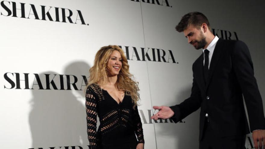 La cantante Shakira, con su pareja, el jugador del Barça y la selección española Gerard Piqué