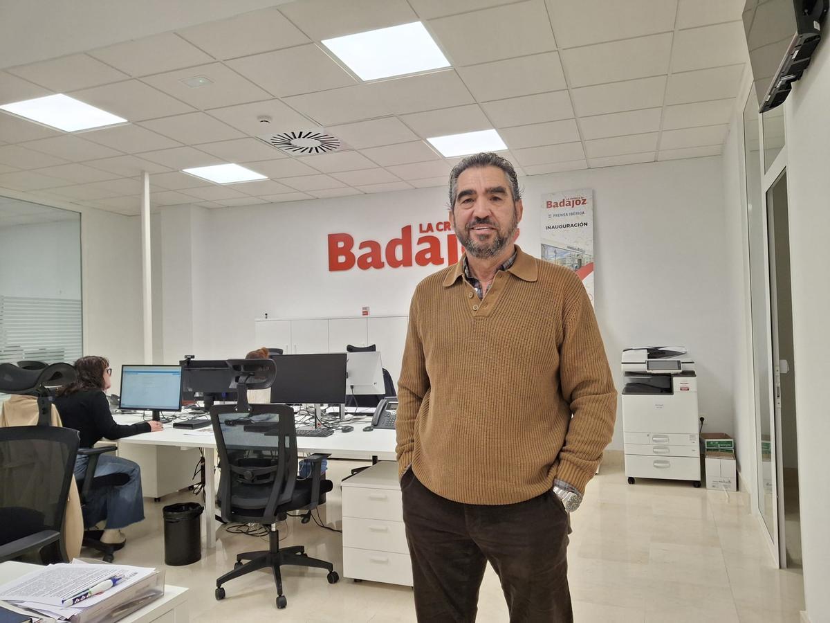 Antonio Sansinena, hoy, en sede de La Crónica de Badajoz.