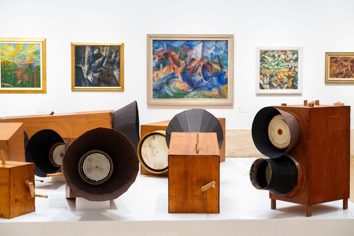 Detalle de la exposición 'El tiempo del futurismo'.
