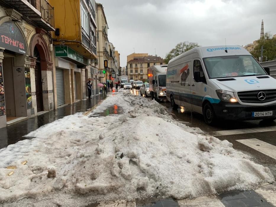 Granizo sobre Málaga.