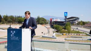 El CEO del Circuit, Oriol Sagrera, durante la presentación del acuerdo con Fira de Barcelona