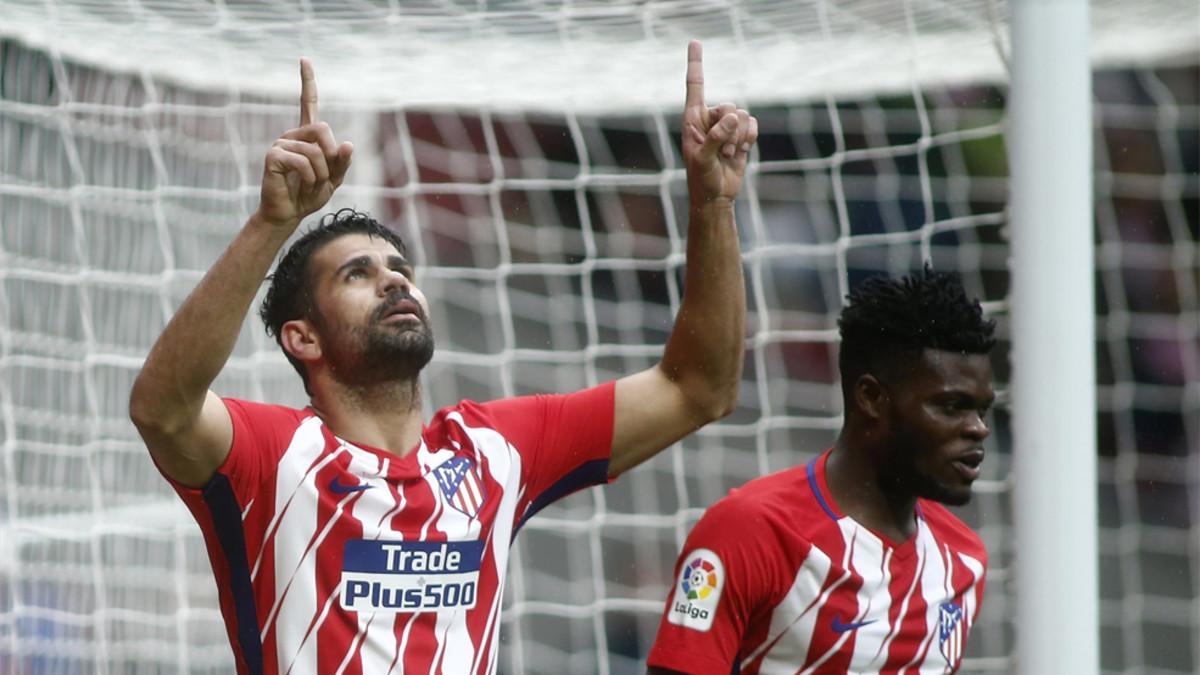 Diego Costa, celebra uno de sus goles