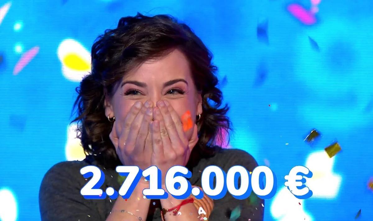 Rosa Rodríguez, en el momento en el que se proclamó vencedora de "Pasapalabra", estará en la UMH este miércoles y jueves