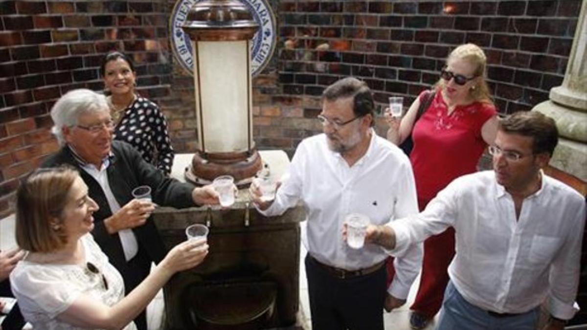 El presidente del Gobierno, Mariano Rajoy, ayer, durante sus vacaciones en Galicia.