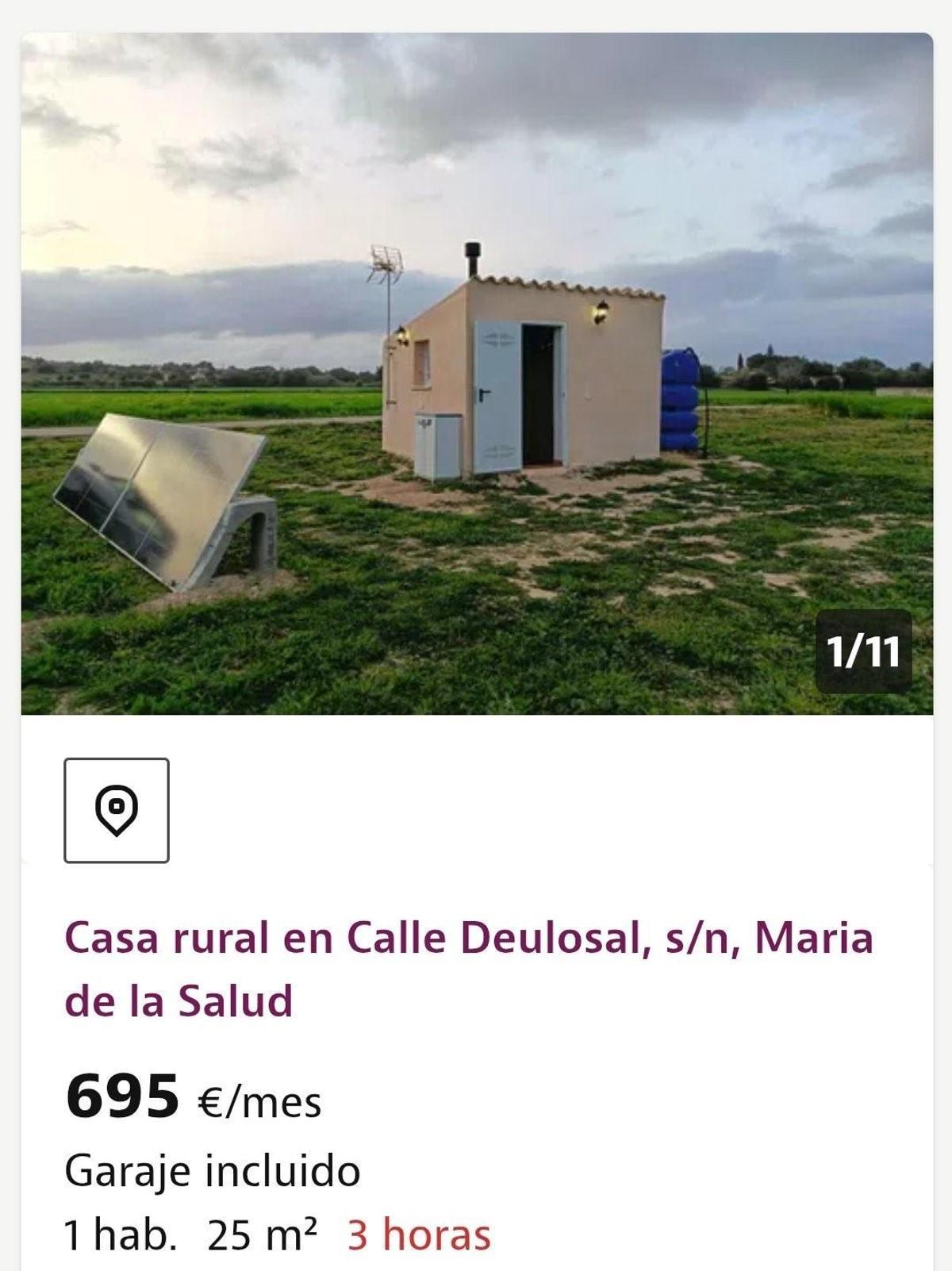 Anuncio de la infravivienda publicada en el portal Idealista