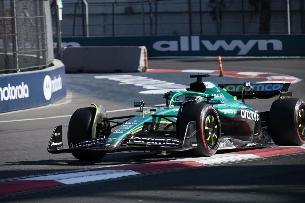 El canadiense Lance Stroll de Aston Martin, durante el GP de México