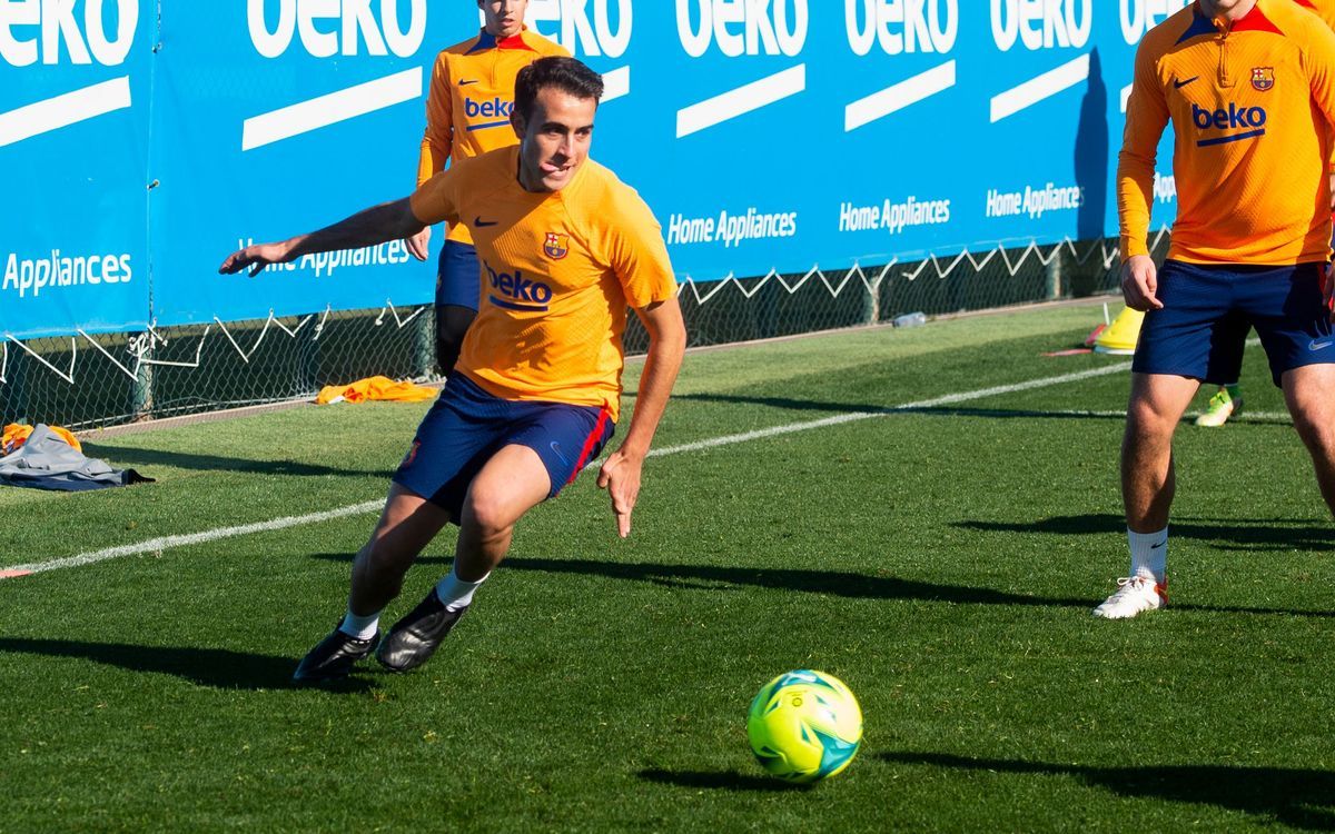 Eric García, en un entrenamiento del Barça en la ciudad deportiva de Sant Joan Despí.