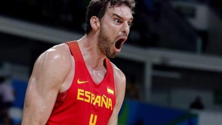 Pau Gasol durante el partido que España le ganó a Nigeria.