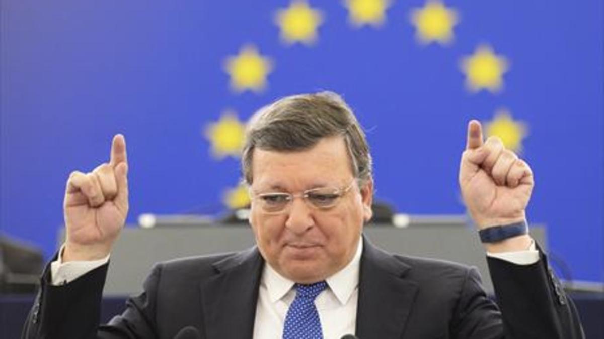 Barroso, durante su último discurso como presidente de la Comisión Europea, en octubre del 2014.