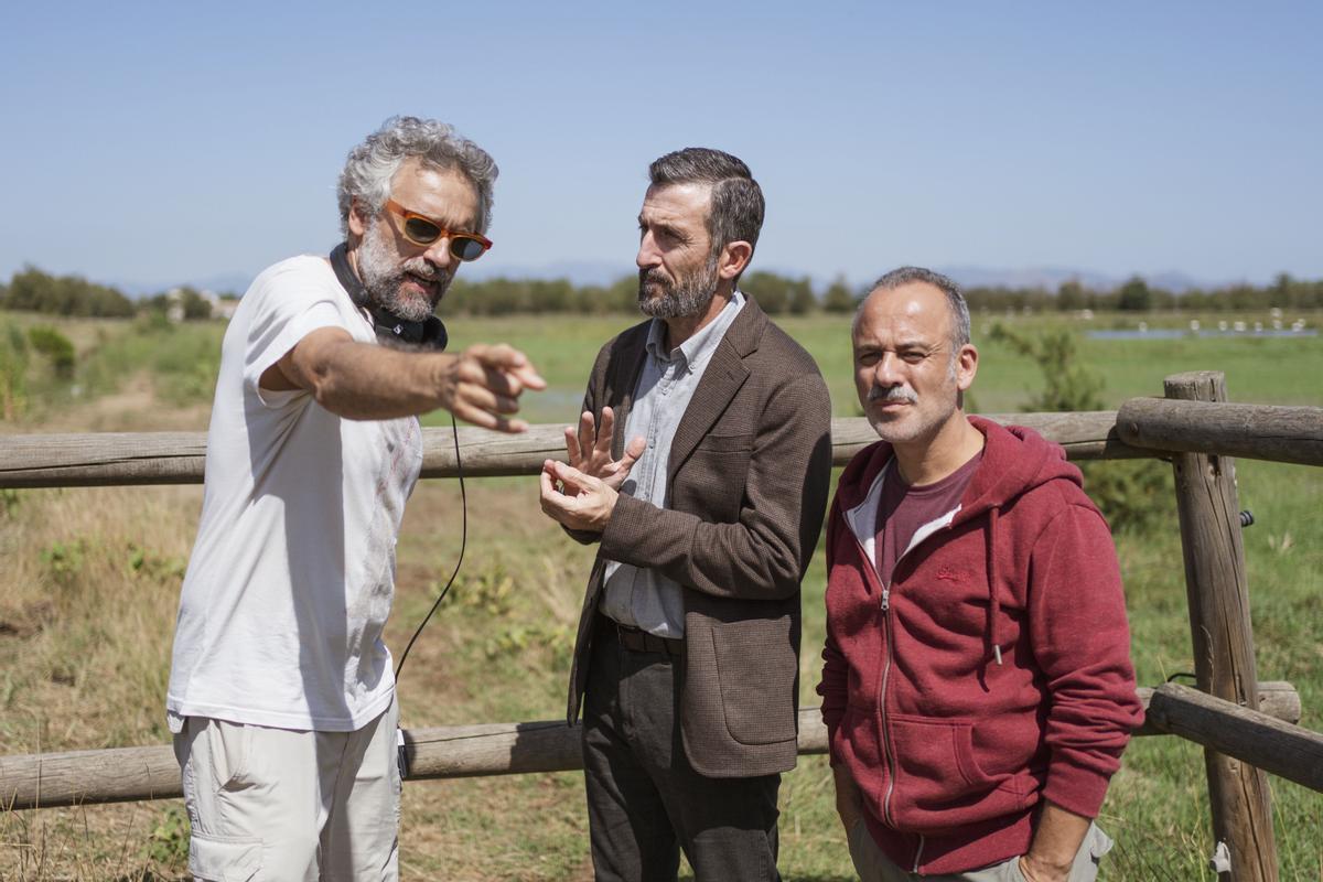 Una imagen del rodaje de 'Pájaros'.