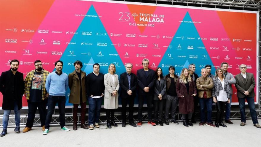 Juan Antonio Vigar, con algunos de los directores incluidos en la Sección Oficial de la próxima edición del Festival de Málaga