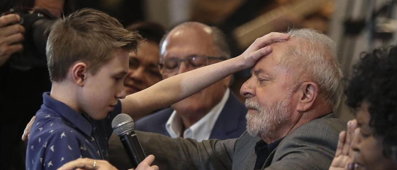 El presidente de Brasil, Luiz Inácio Lula da Silva, durante un acto de campaña con evangélicos durante la pasada campaña electoral, en octubre de 2022.