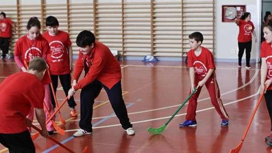 Una actividad deportiva escolar en Gijón.