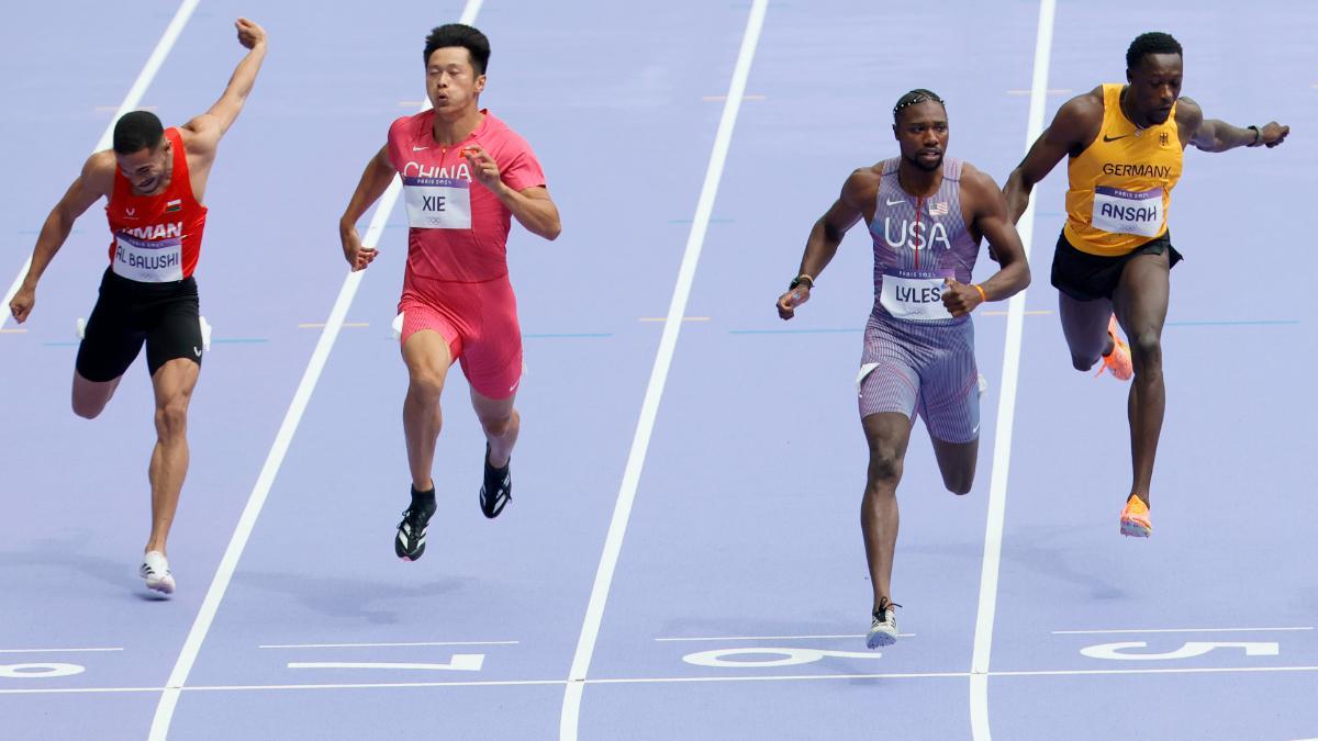 Noah Lyles, en las series de 100 metros este sábado en París