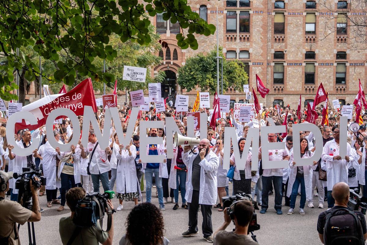 Manifestación de médicos en Barcelona el 3 de octubre