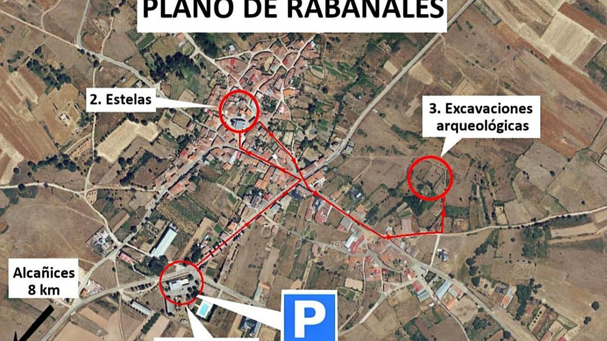 Plano de la ruta que seguirán las visitas guiadas que organizará en agosto Zamora Protohistórica. | Ch. S.