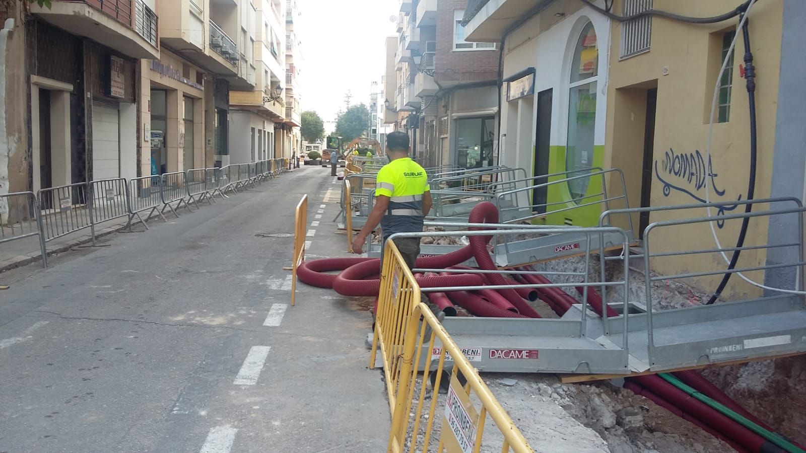 Así están las obras de las calles que rodean el Ayuntamiento de Gandia