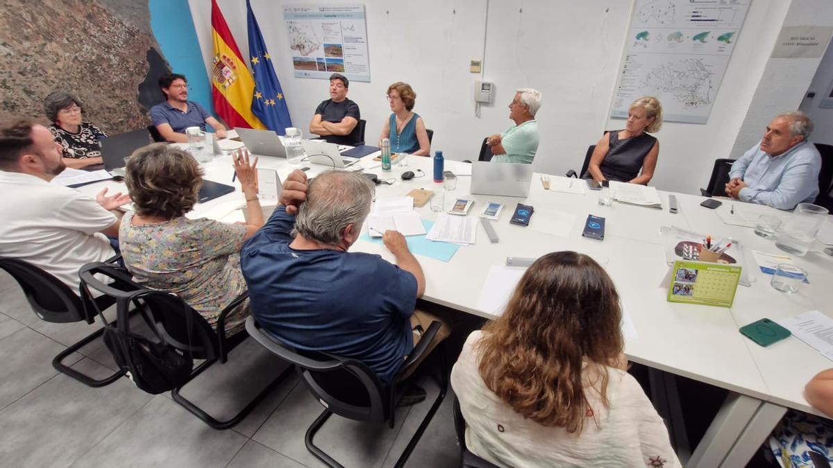 Miembros del Comité de Representantes, uno de los órganos de la Tutoría del Mar Menor, durante la sesión de trabajo celebrada este viernes.