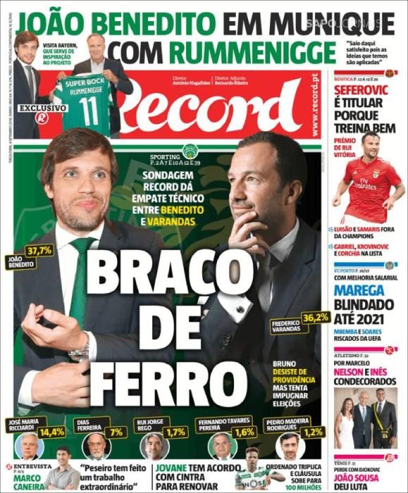 Portada RECORD martes 4 de septiembre 2018