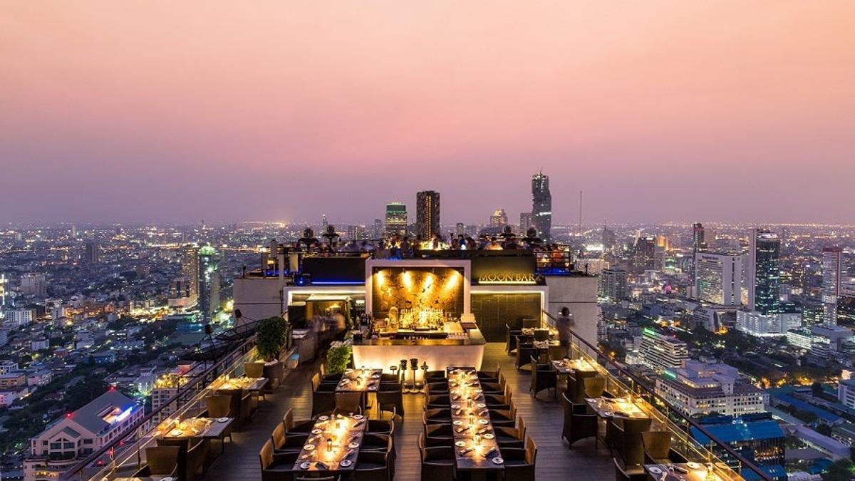 Vistas de Bangkok desde el Restaurante Vértigo