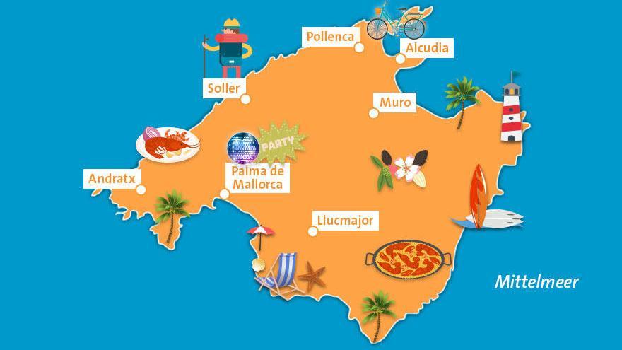 Eine Mallorca-Karte des Reiseveranstalters FTI.