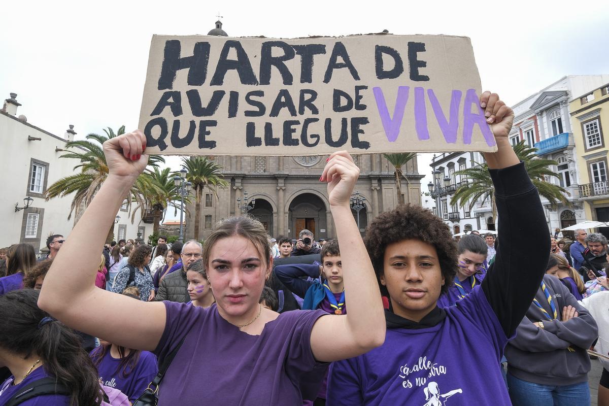 Manifestación por el 8M en Las Palmas de Gran Canaria.