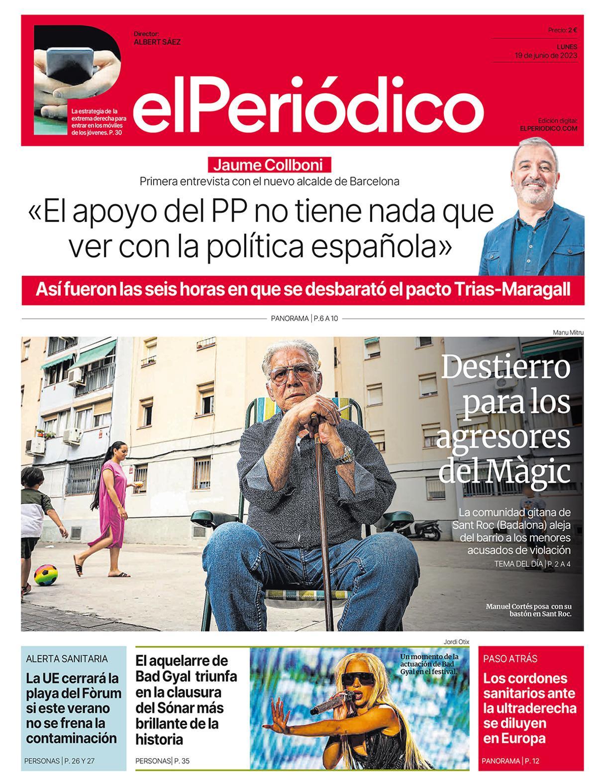 La portada d’EL PERIÓDICO del 19 de juny del 2023