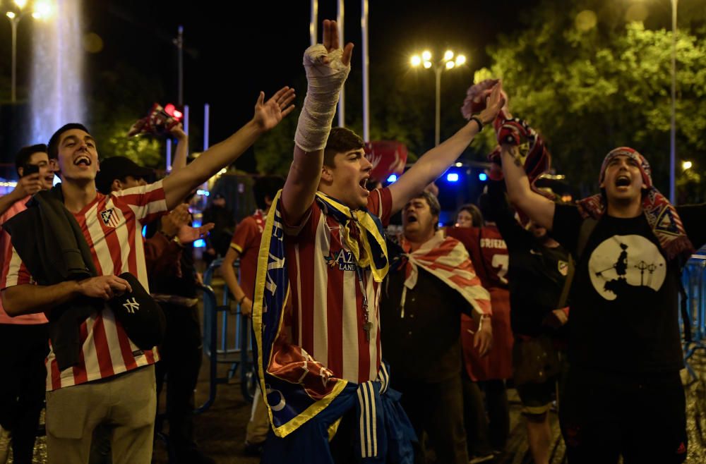 La celebración de la afición del Atlético