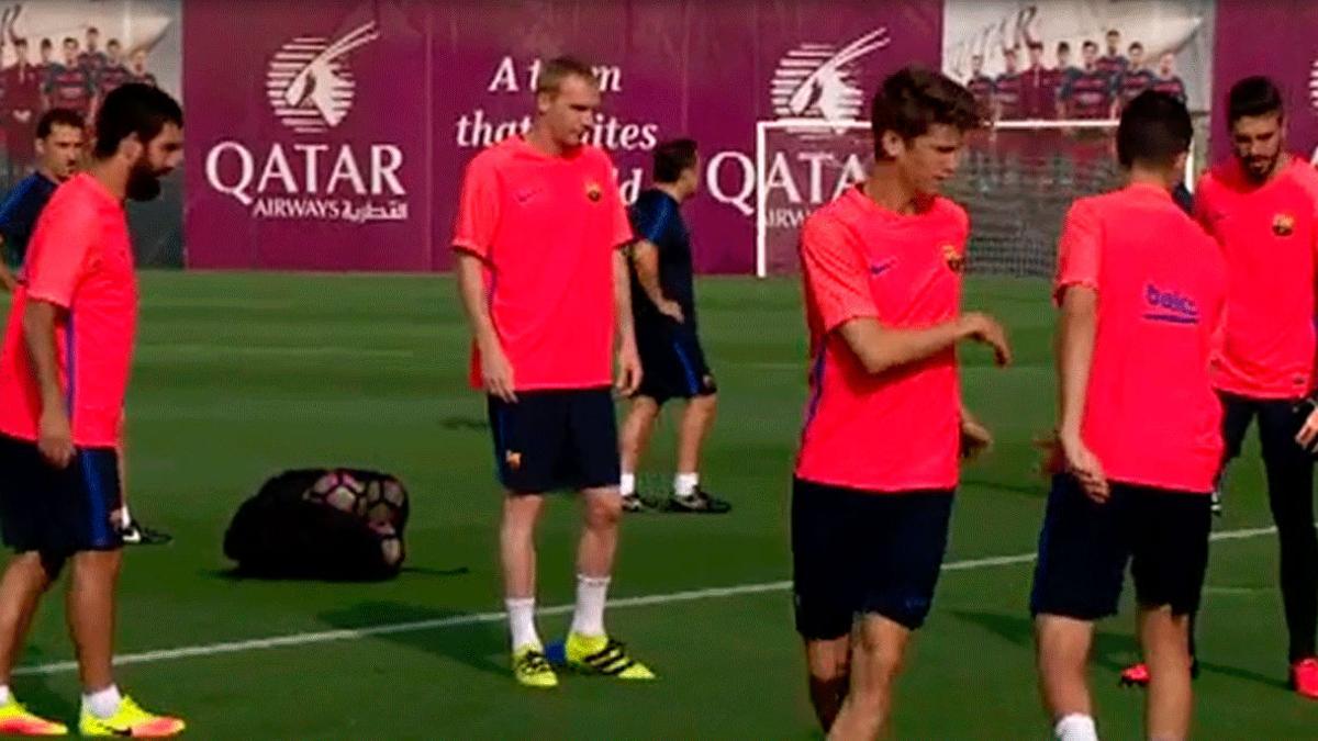 Entrenamiento del Barça plagado de bajas