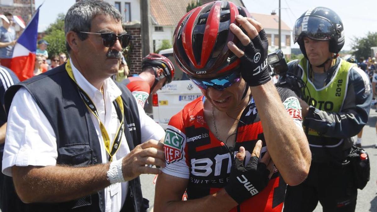 Richie Porte después de sufrir la caída