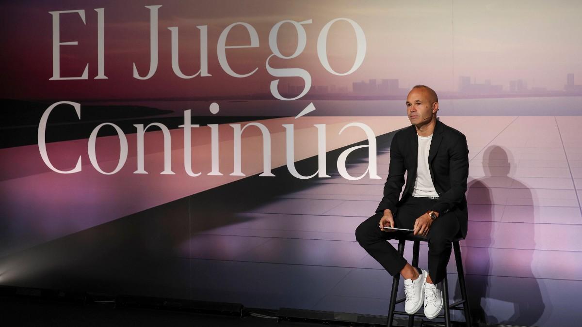 Andrés Iniesta en el acto de su despedida como futbolista