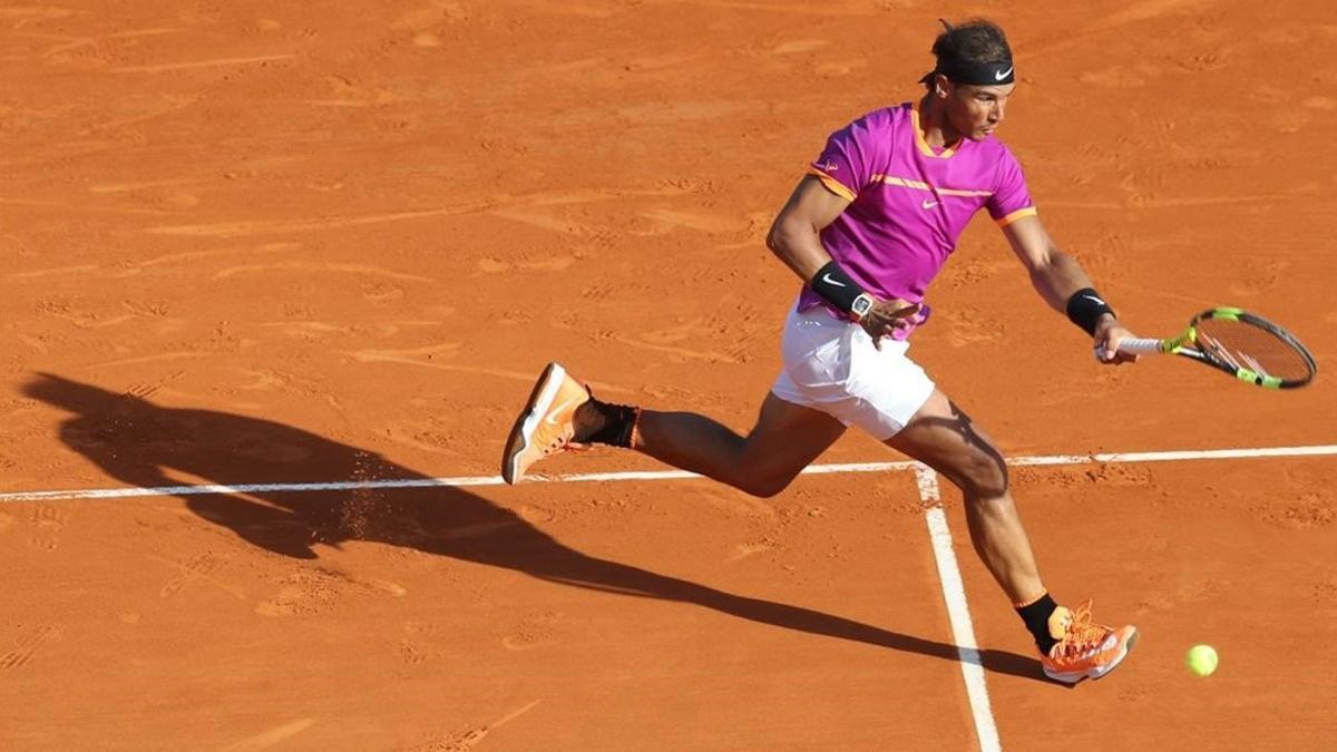 Rafael Nadal, durante su partido contra David Goffin en Montecarlo.