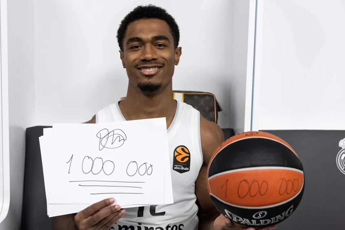 Theo Maledon anotó el punto un millón de la Euroliga, en la victoria del Madrid sobre el París Basketball
