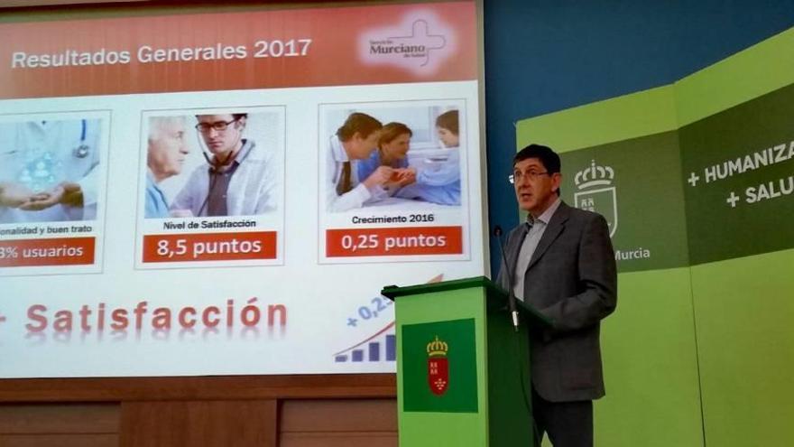 El consejero de Salud ofreció ayer los datos recabados en la Encuesta de Calidad Percibida realizada a 9.600 murcianos.