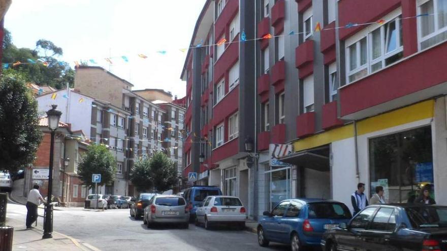 Calle Carlos Albo, en Candás.