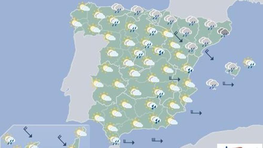 Nubes y lluvias débiles al norte de Canarias