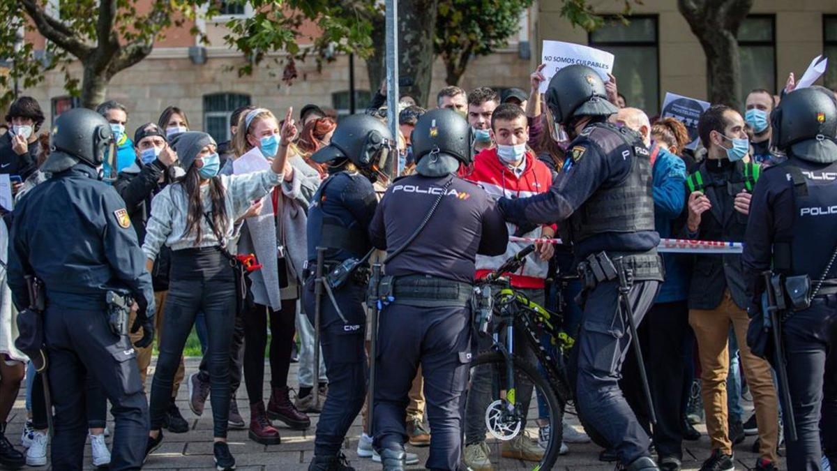 Imagen de la concetración esta tarde en Logroño